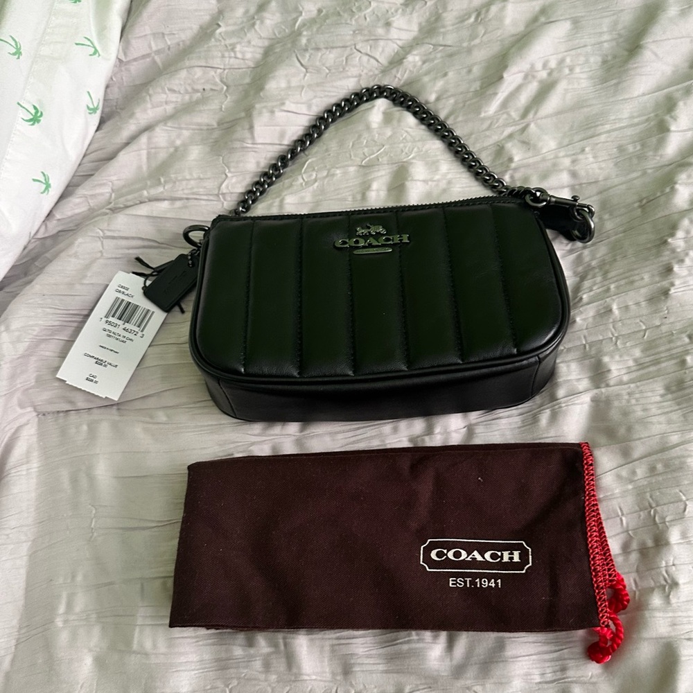 Coach Black Nolita 19 Quilted Chain Shoulder Bag.
